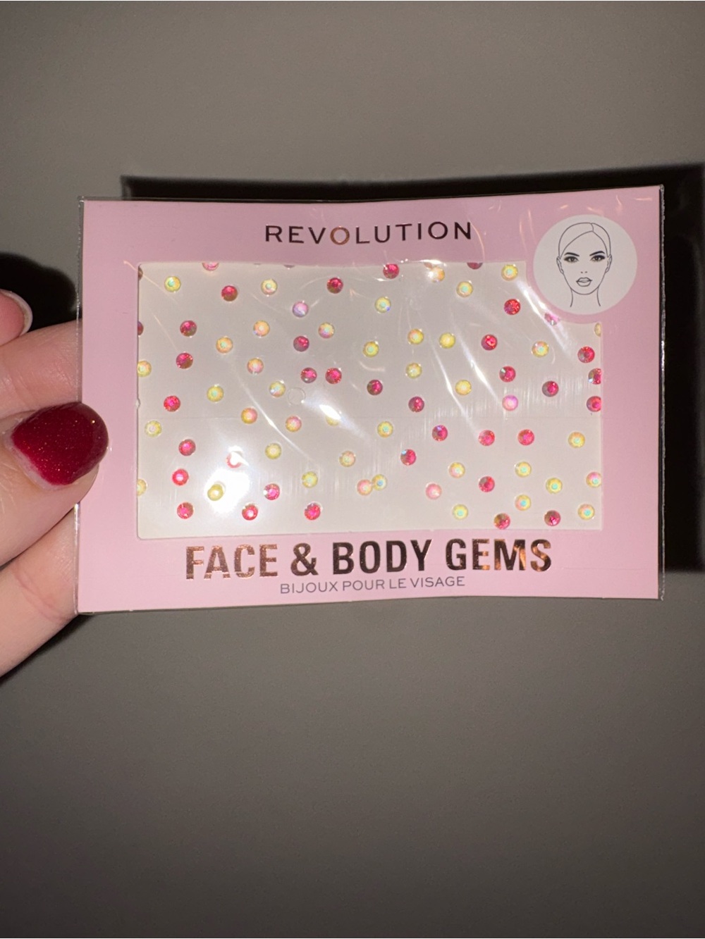 Revolution Face & Body Gems - Pink and Gold Dot Accents